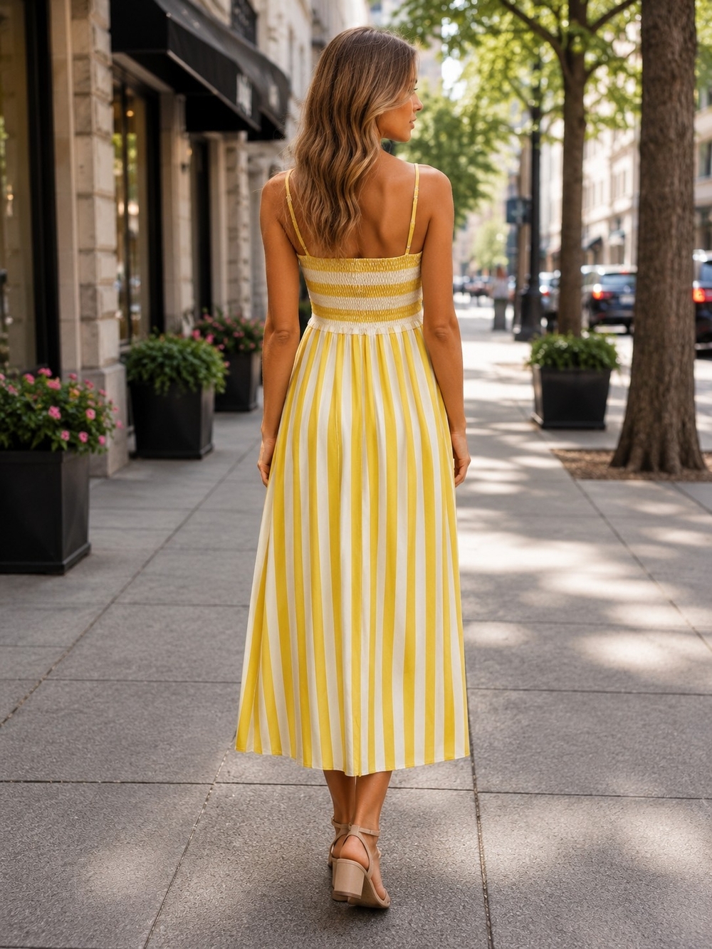Sunshine Stripe Smocked Dress